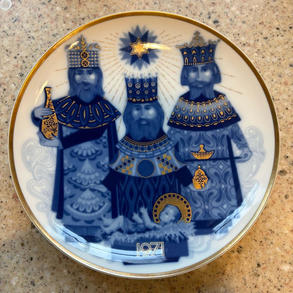 Vintage 1971 Santa Clara Porcelain Three Wise Men Christmas Plate #7559/10,000